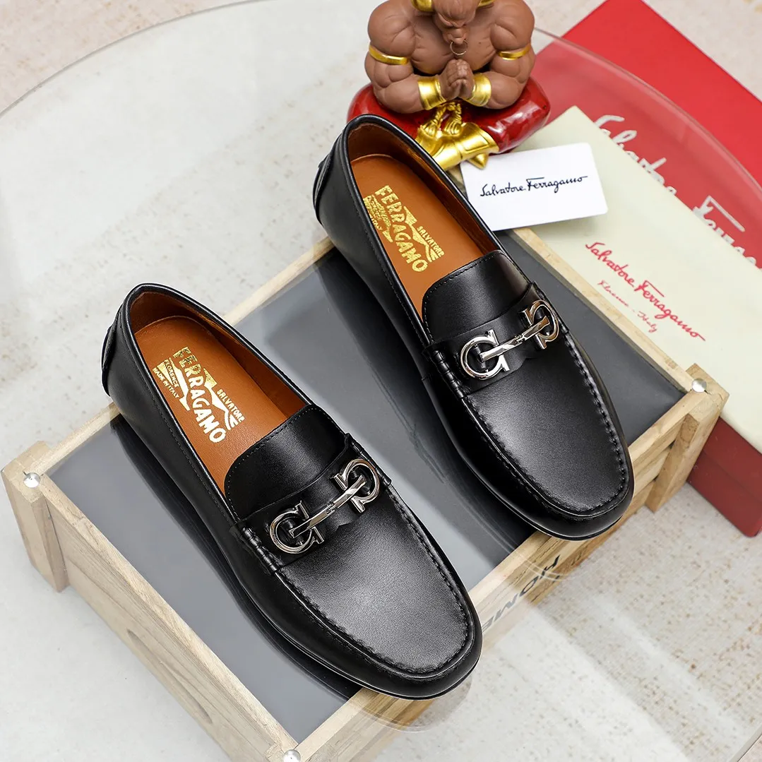 Men's shoes 💰360 🕷🕷【Ferragamo】Ferragamo Popular fashionable casual slip-on shoes🇨🇳Official website counter 1:1 production, original mold opening💯Good quality visible, imported high-end first-layer calfskin, luxurious pigskin lining🌿Very clear texture, high-quality waterproof, non-slip and wear-resistant outsole🎋High quality and low price, truly handmade🍓Color, code number 38-45